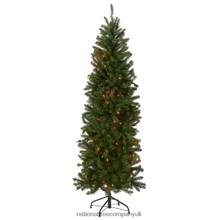 Trees | National Tree Company Artificial Pre-Lit Slim Christmas Tree Green Kingswood Fir Multicolor Lights Includes Stand 65 Feet F2L4F26